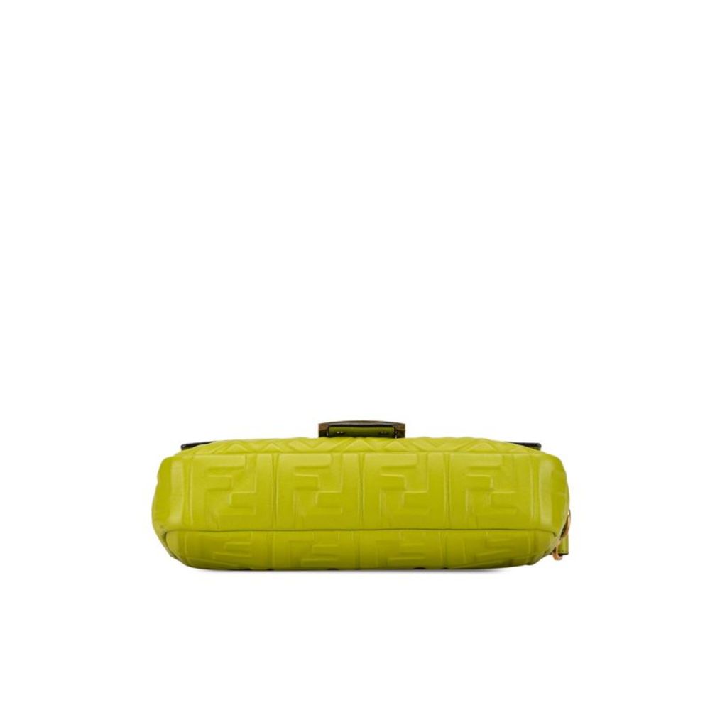 Pre Loved Fendi Roma Bag Lime Green Leather Women Messenger Bags - Picture 3 of 8
